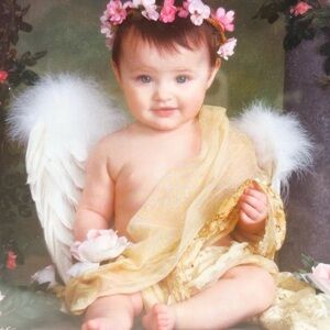 👼🏻🌷🩷🤍🌷🩷🤍🌷Lisa Jane - Baby Girl Angel Cherub Framed Print“Tender Touch”